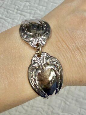 Vintage Handmade Oneida Flatware Handle Bracelet Silver Plated SZ: SM